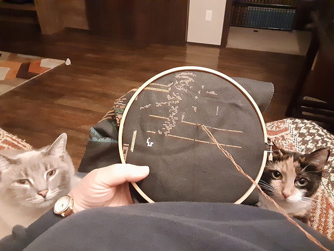 Atticus and Psalm Watching Me Play with String