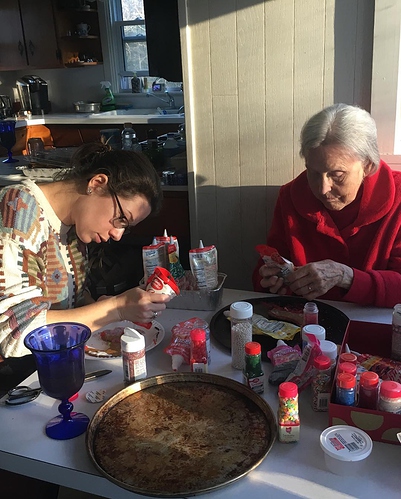 chels and phyllis decorating cookies