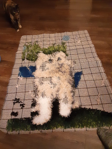 Christmas Rug in Progress 103022