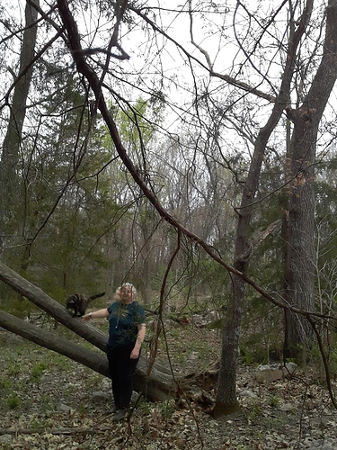 Deb and Rascal in the Woods 41523