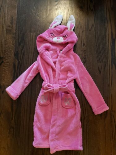 hooded pink bunny robe